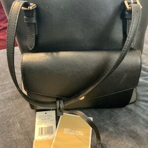 Michael Kors Black Leather Shoulder Bag